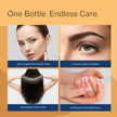 BritFinds 100 ml castor oil bottle shown with top text 'One Bottle. Endless Benefits.' and four visuals representing nail strength, hair health, glowing skin, and enhanced brows and eyelashes 